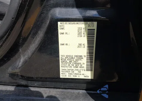 2013 Nissan Altima 2.5 Sv from USA, damaged, VIN 1N4AL3AP1DC281776